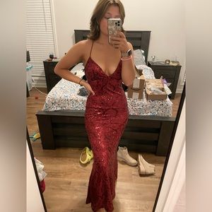 Fashion Nova Ruby red sequin maxi dress